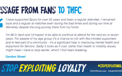 Supporter reaction on Senior Concessions: Gordon Street, a supporter for over 55 years